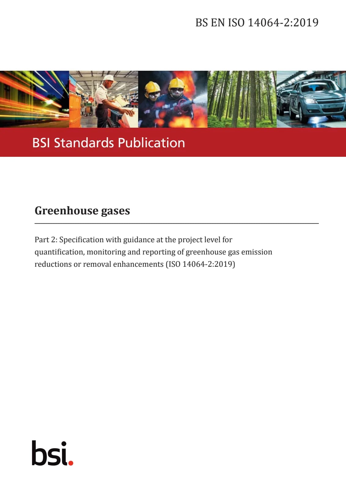 Первая страница стандарта BS EN ISO 14064-2:2019