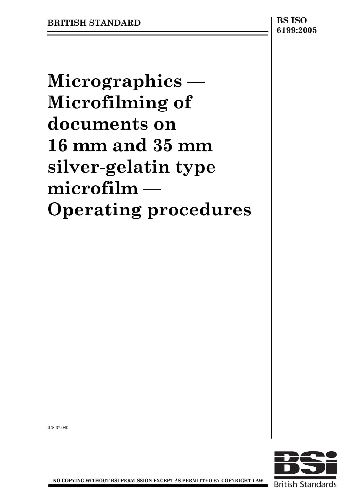 Первая страница стандарта BS ISO 6199:2005