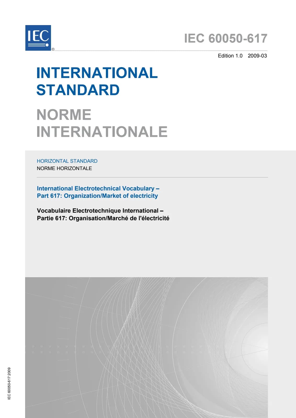 Первая страница стандарта IEC 60050-617:2009