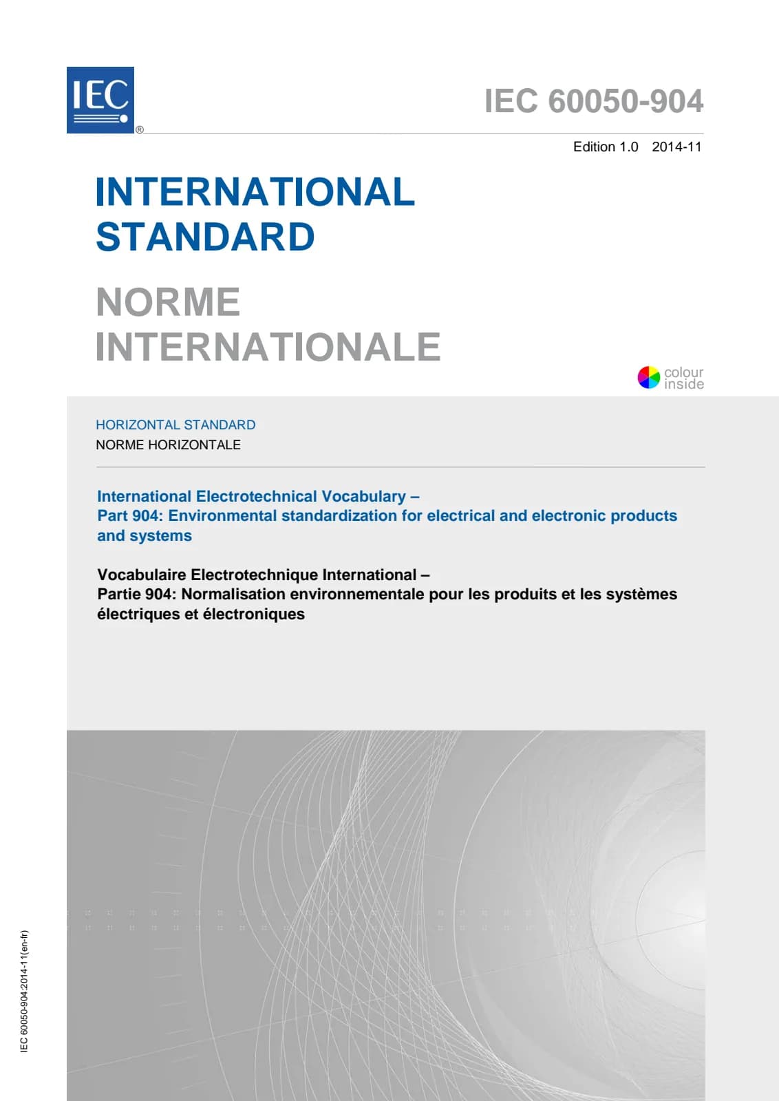 Первая страница стандарта IEC 60050-904:2014