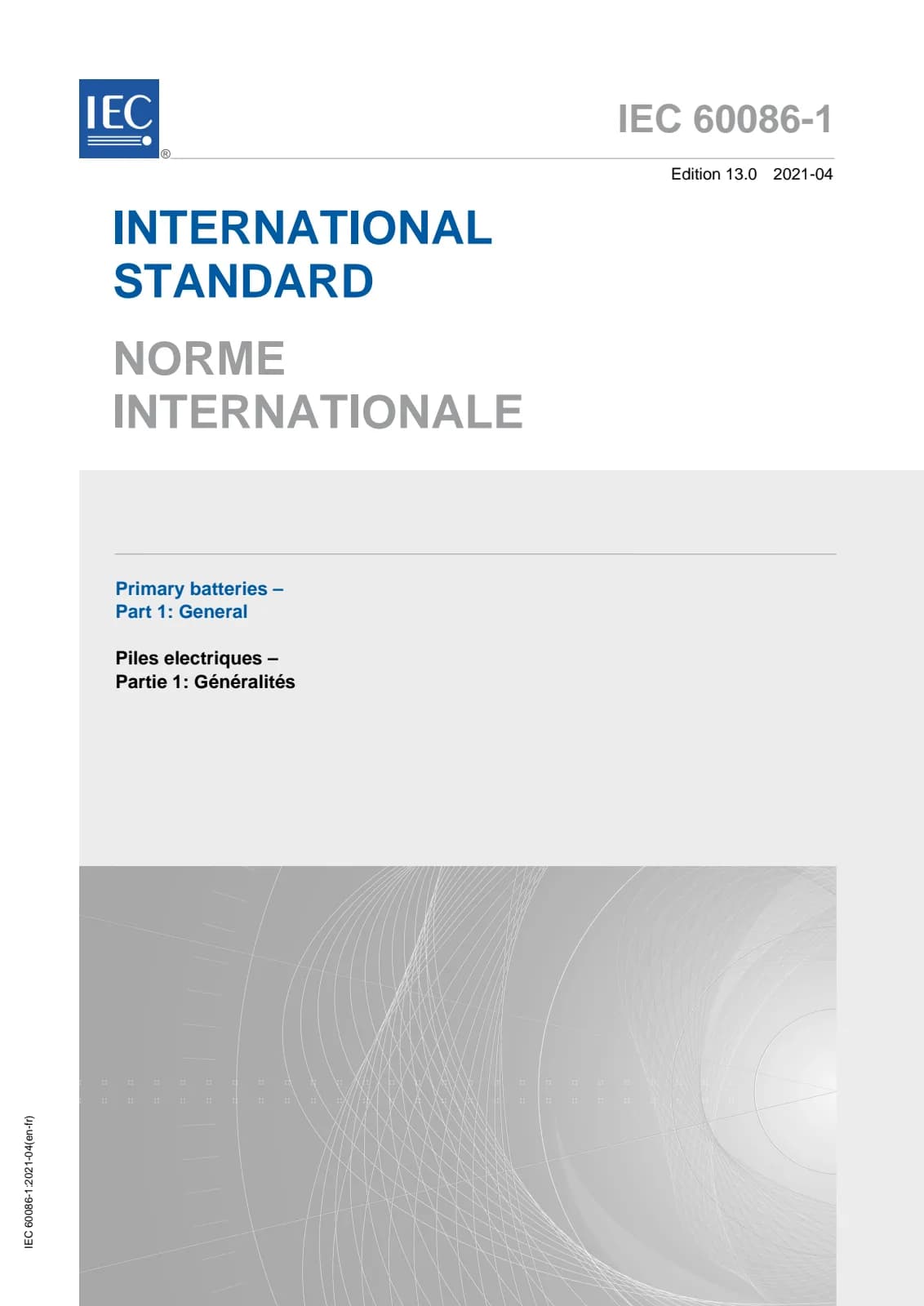 Первая страница стандарта IEC 60086-1:2021