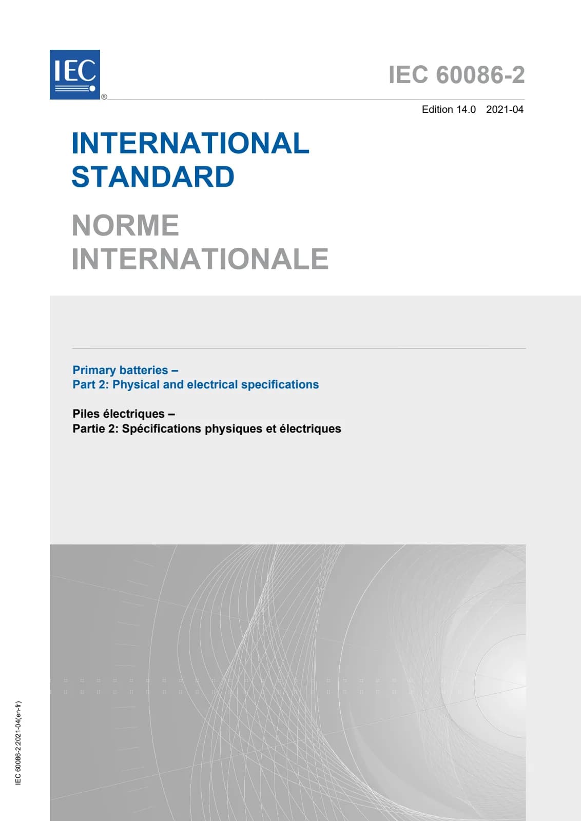 Первая страница стандарта IEC 60086-2:2021