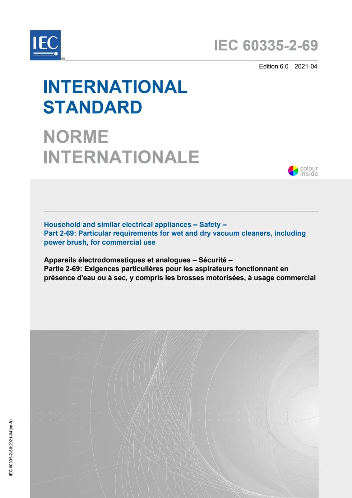 Первая страница стандарта IEC 60335-2-69:2021