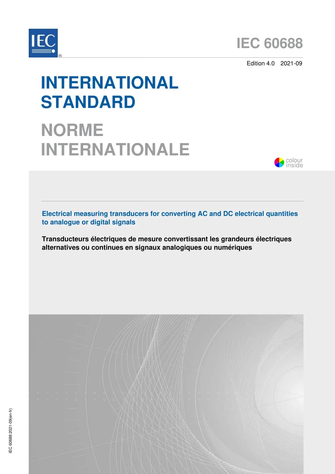 Первая страница стандарта IEC 60688:2021