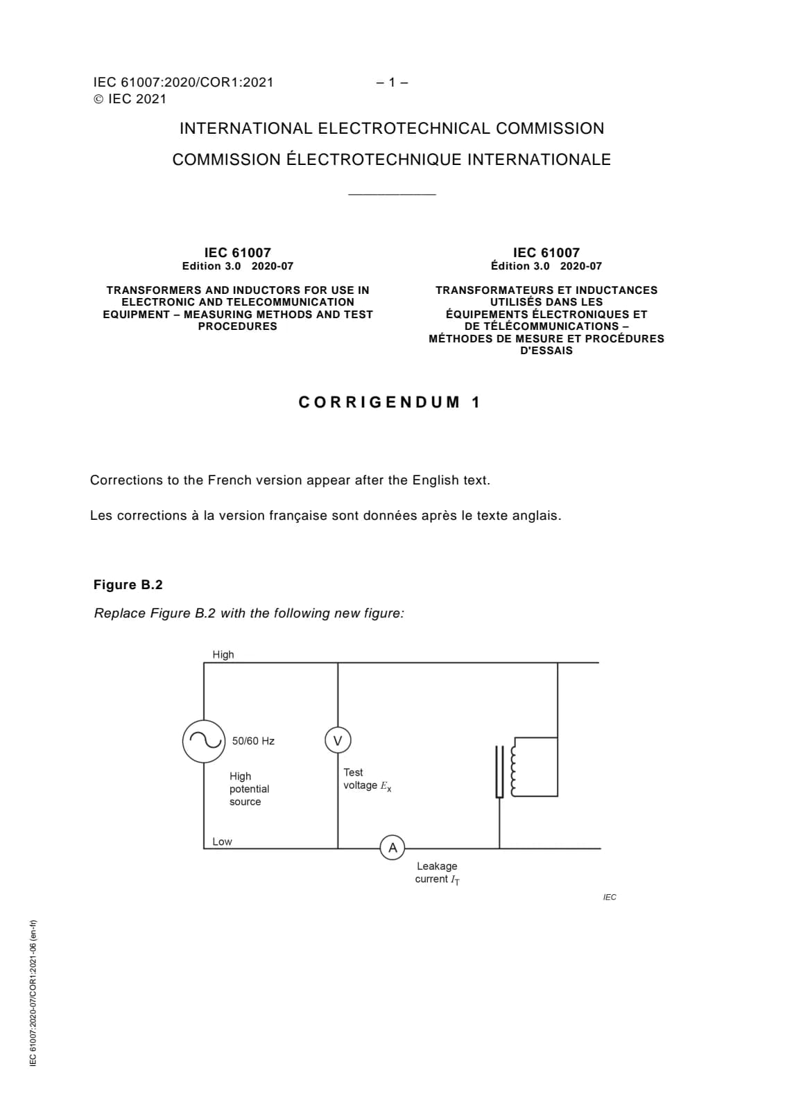 Первая страница стандарта IEC 61007:2020