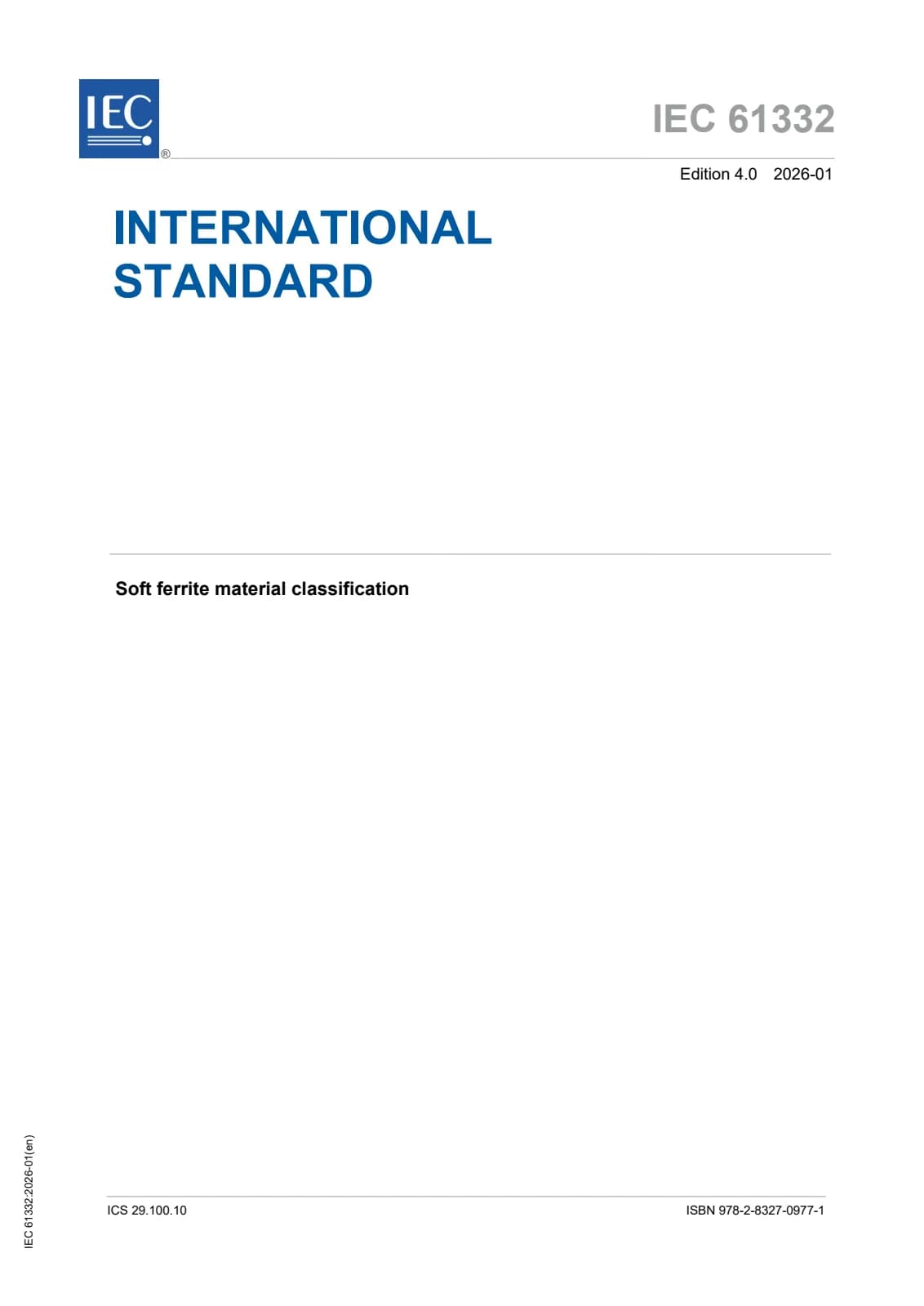 Первая страница стандарта IEC 61332:2026