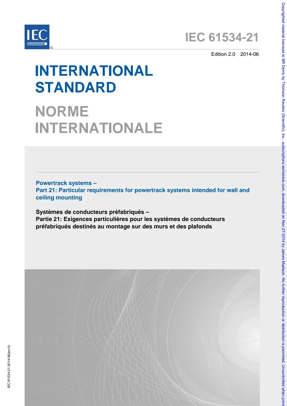 Первая страница стандарта IEC 61534-21:2014