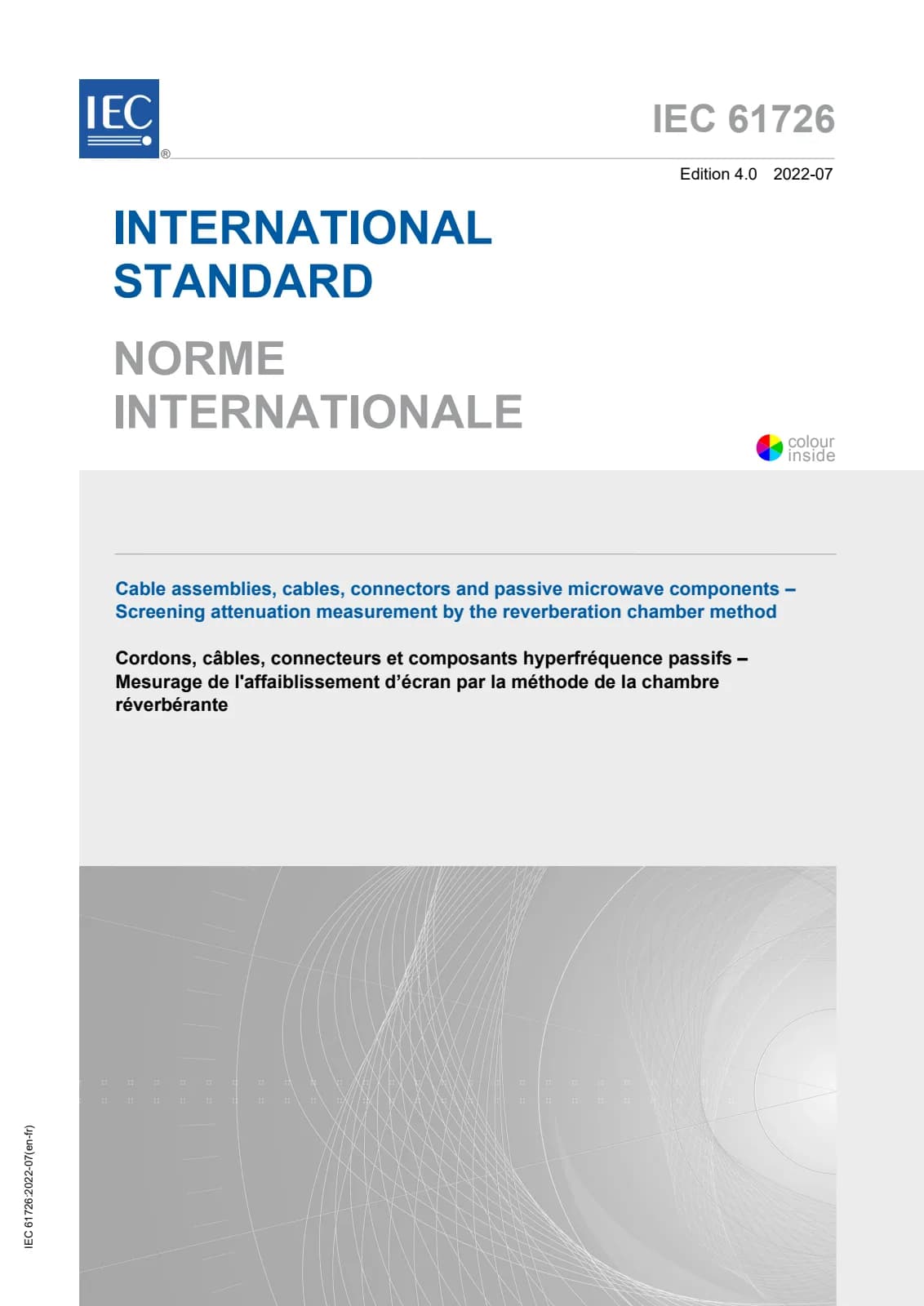 Первая страница стандарта IEC 61726:2022