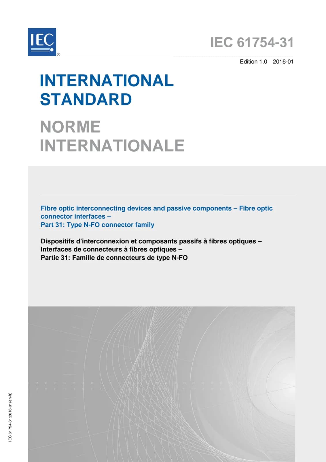 Первая страница стандарта IEC 61754-31:2016