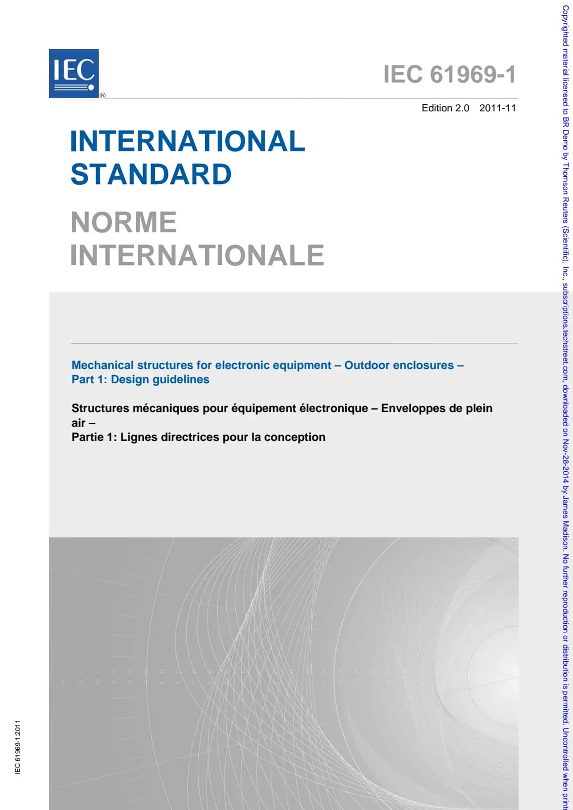 Первая страница стандарта IEC 61969-1:2011