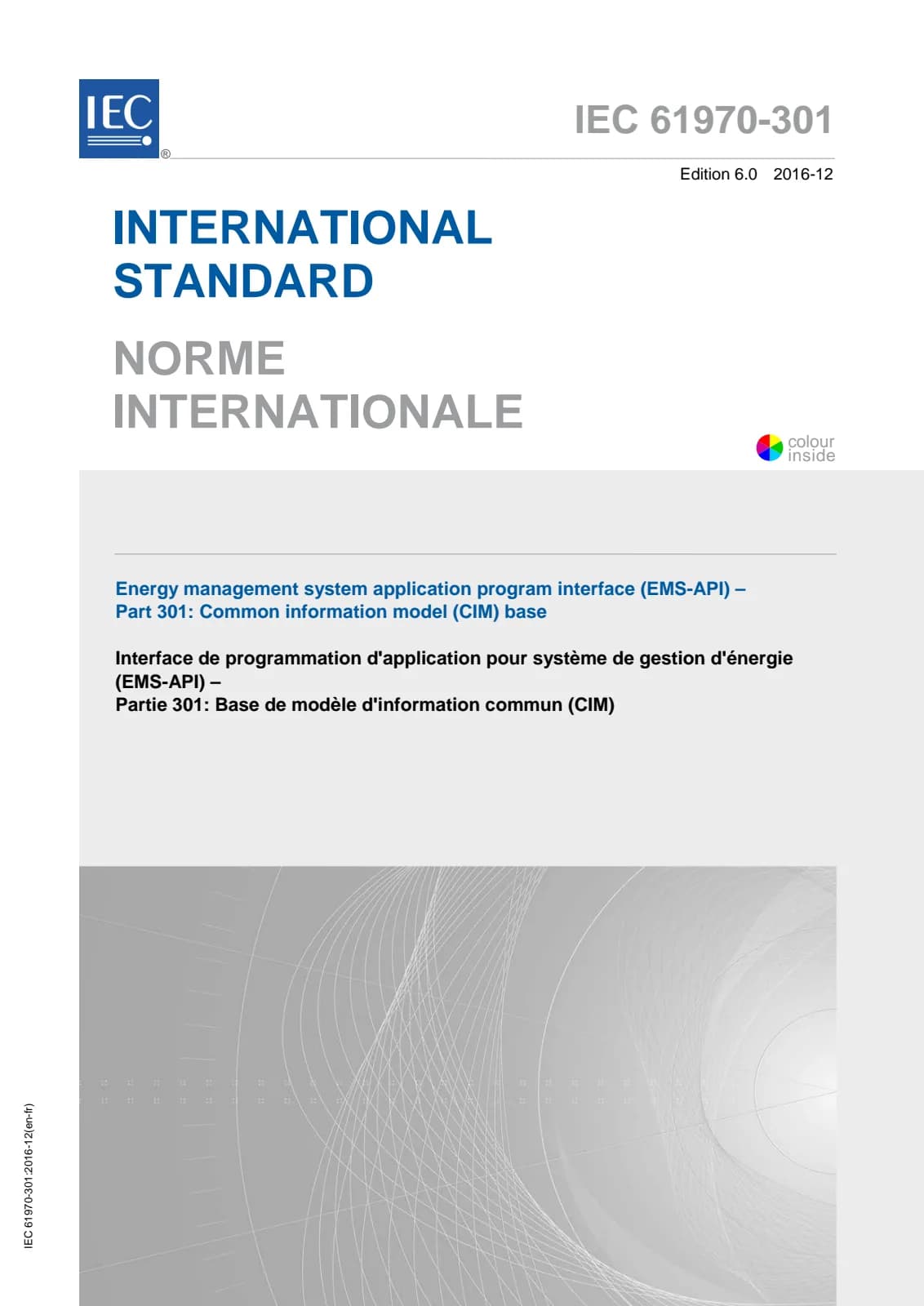 Первая страница стандарта IEC 61970-301:2016