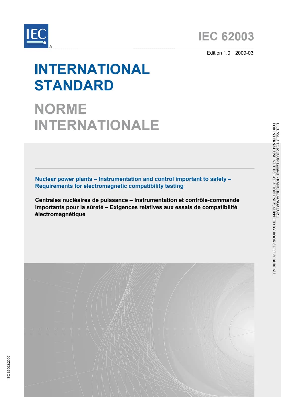 Первая страница стандарта IEC 62003:2009
