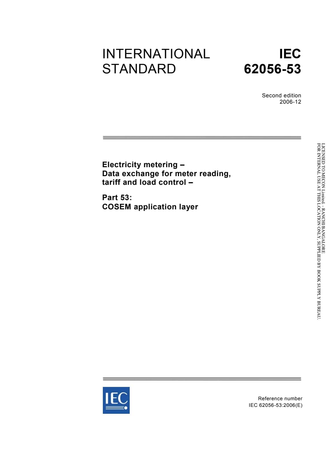 Первая страница стандарта IEC 62056-53:2006