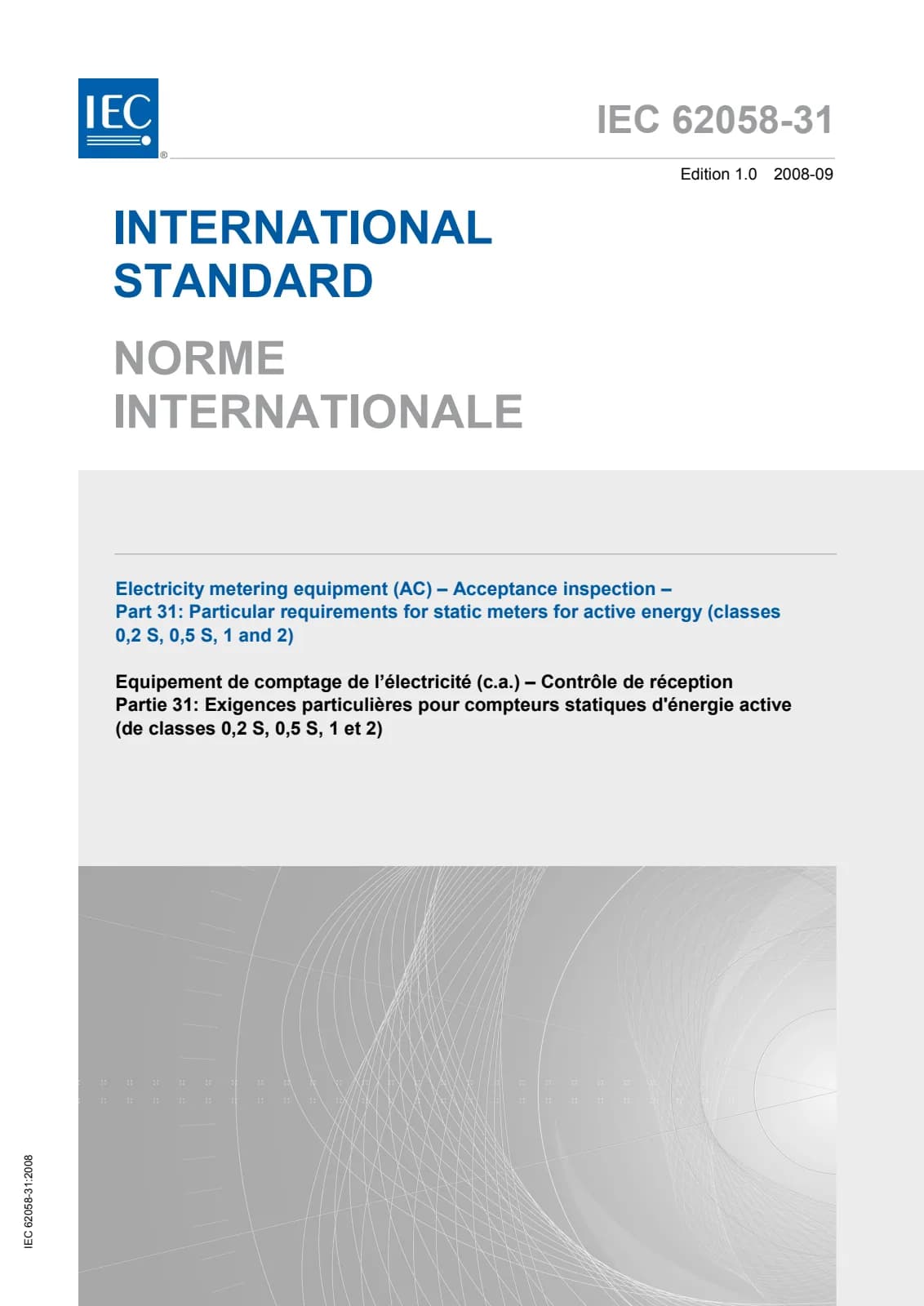 Первая страница стандарта IEC 62058-31:2008