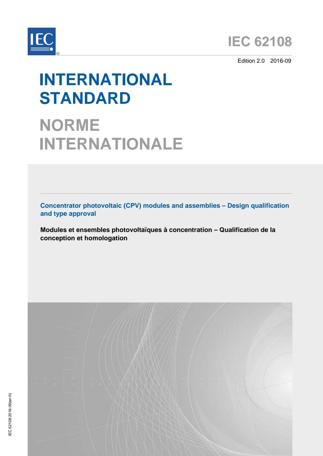Первая страница стандарта IEC 62108:2016
