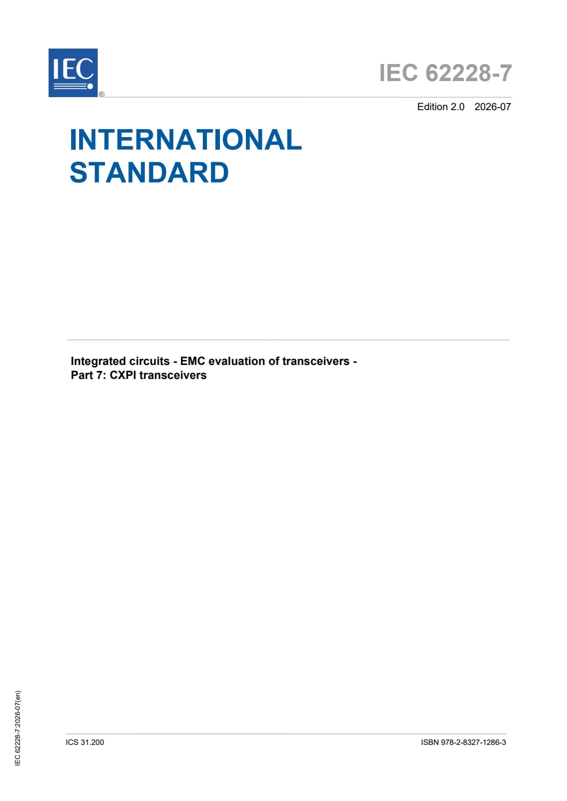 Первая страница стандарта IEC 62228-7:2026
