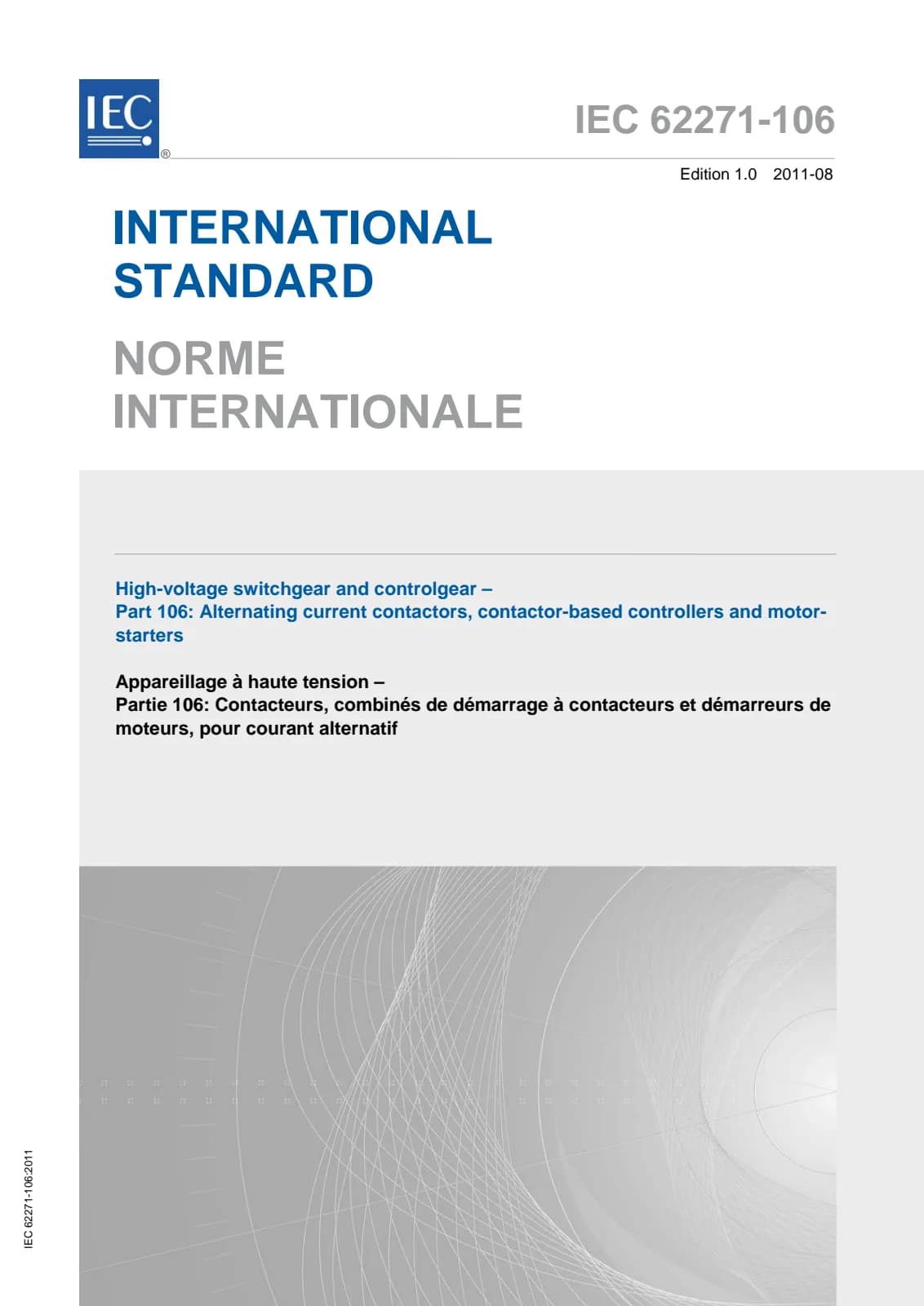 Первая страница стандарта IEC 62271-106:2011