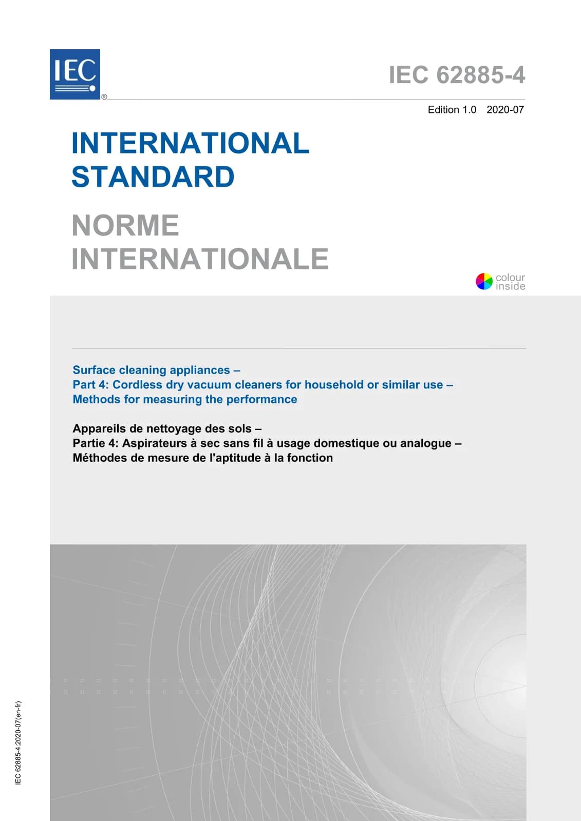 Первая страница стандарта IEC 62885-4:2020
