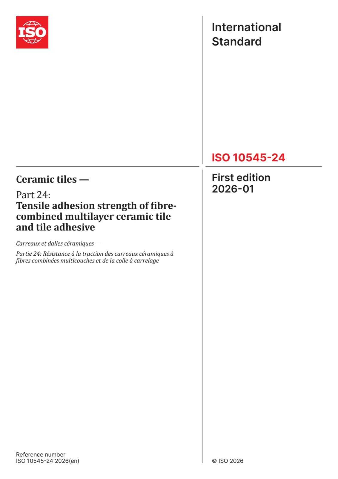 Первая страница стандарта ISO 10545-24:2026