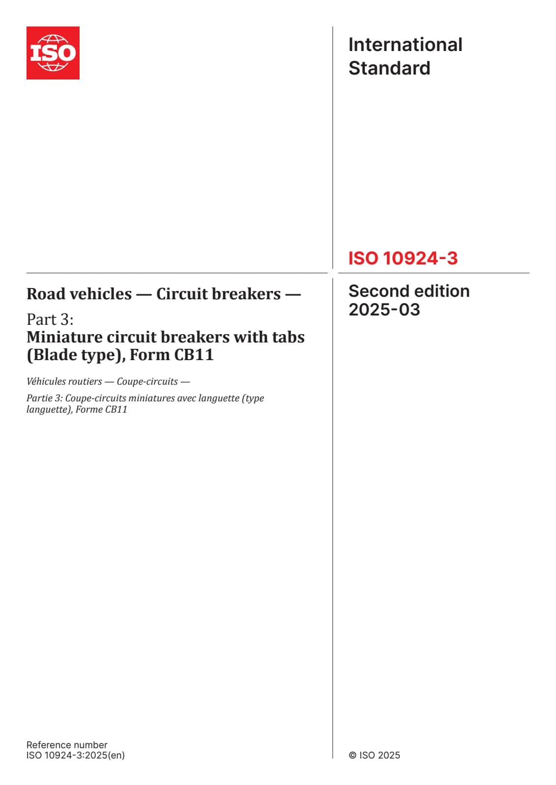 Первая страница стандарта ISO 10924-3:2025