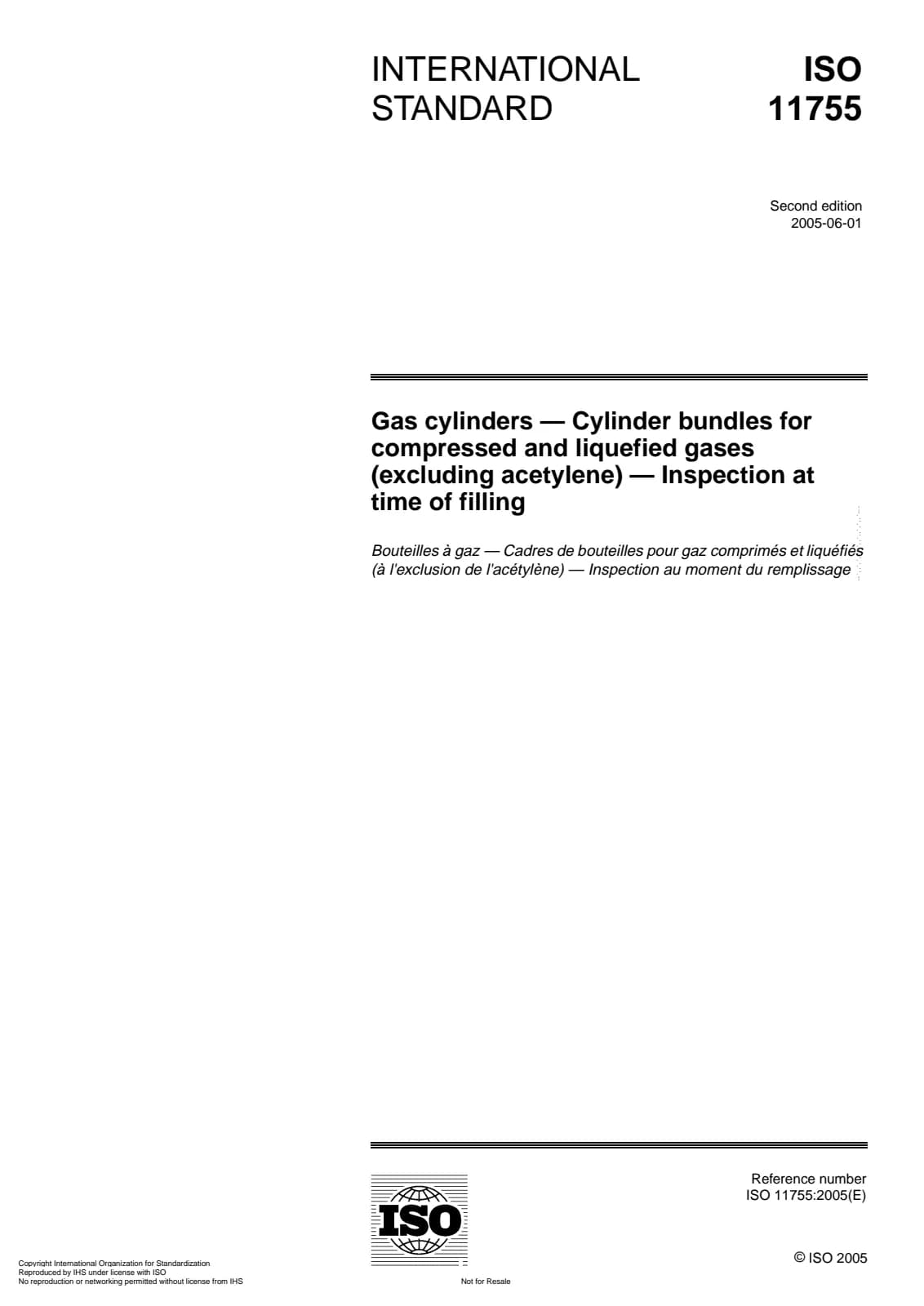 Первая страница стандарта ISO 11755:2005