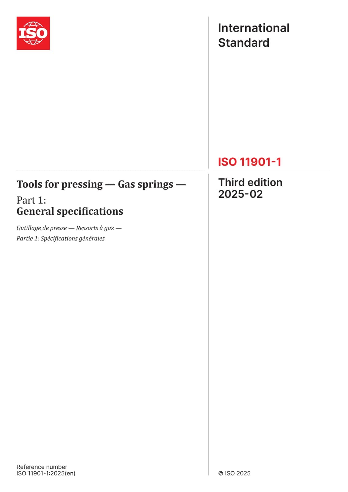 Первая страница стандарта ISO 11901-1:2025