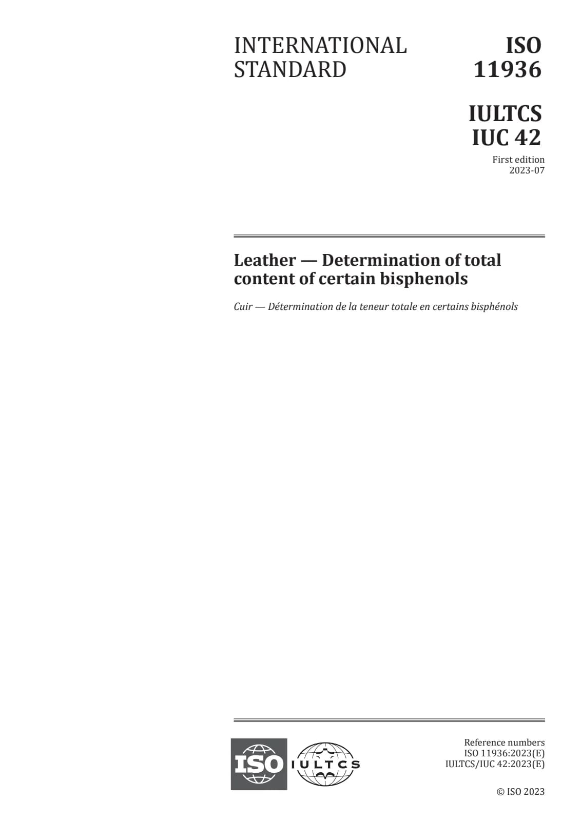Первая страница стандарта ISO 11936:2023