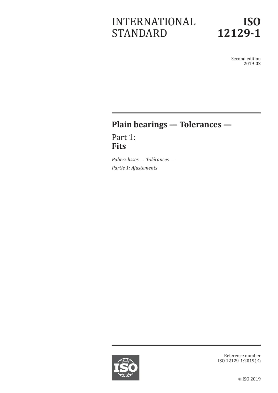 Первая страница стандарта ISO 12129-1:2019