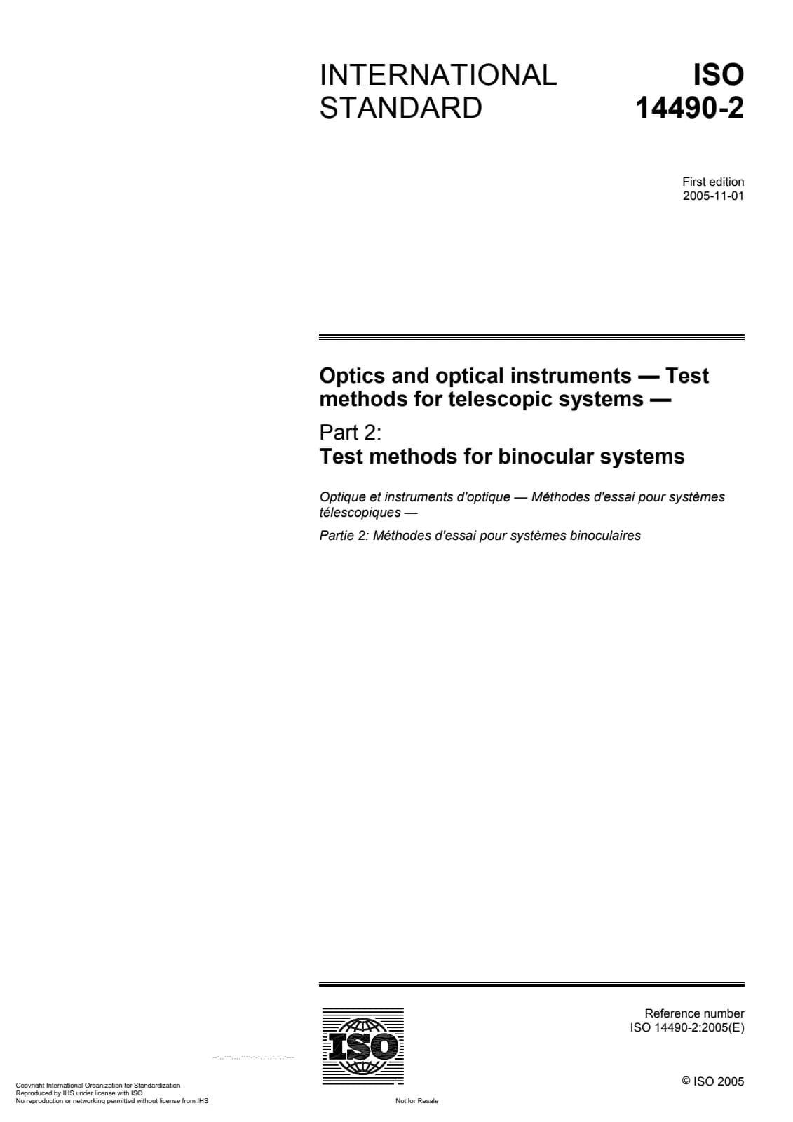 Первая страница стандарта ISO 14490-2:2005