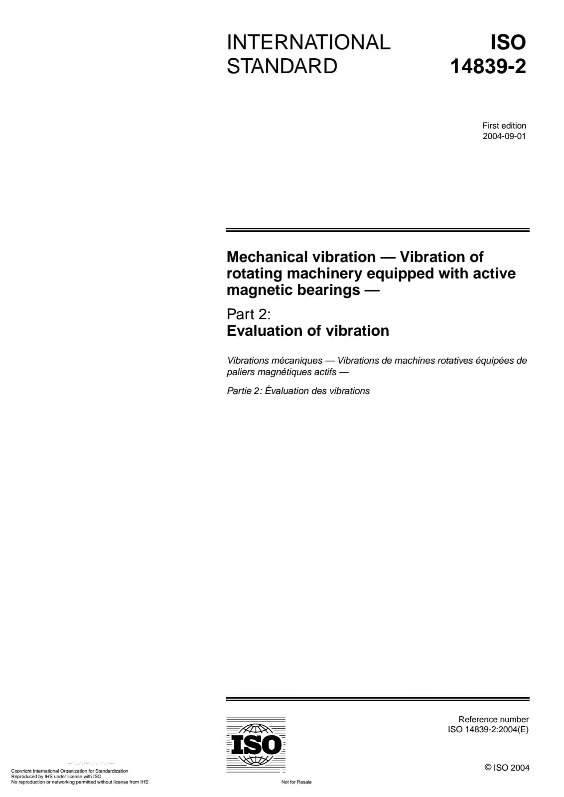 Первая страница стандарта ISO 14839-2:2004