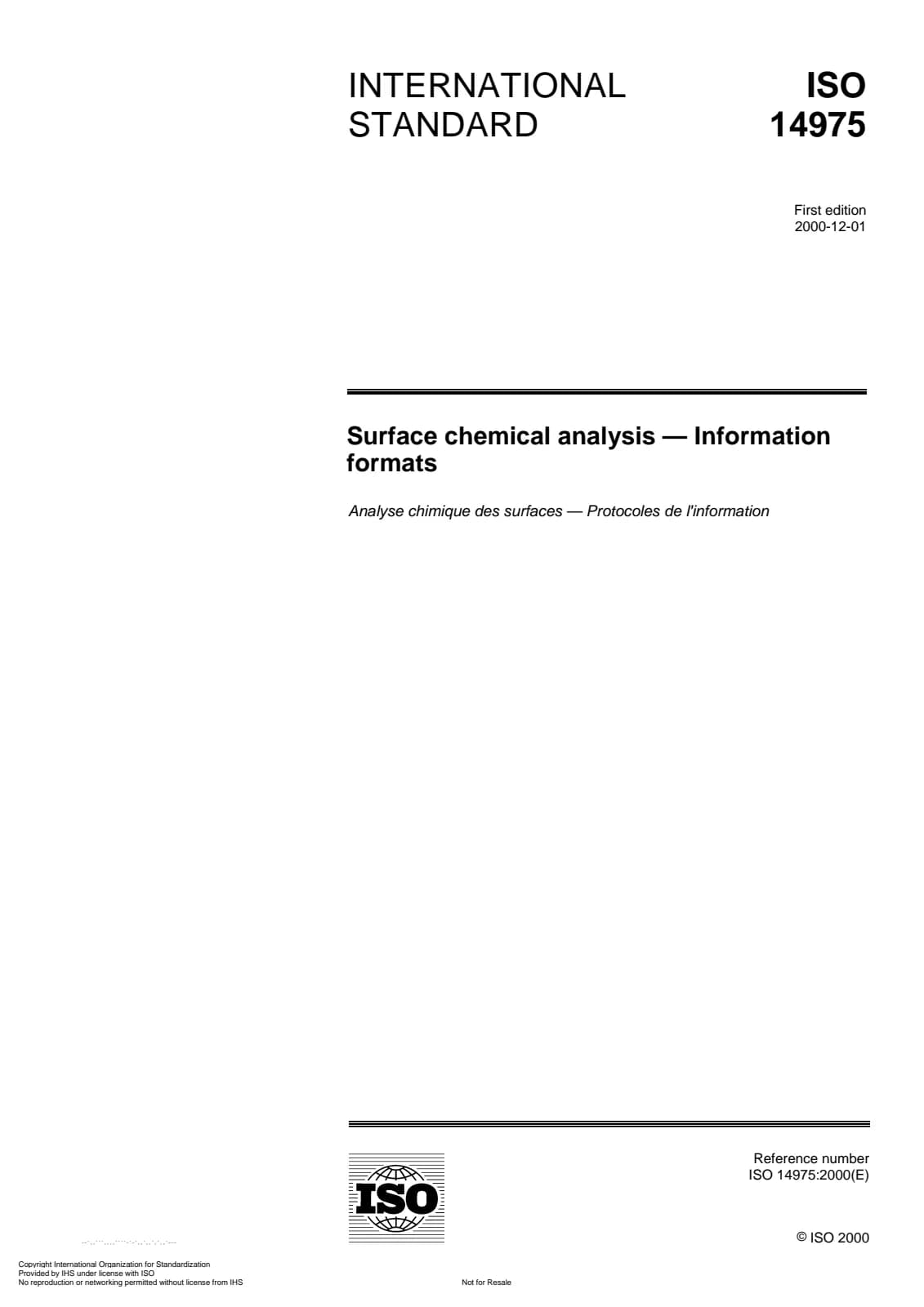 Первая страница стандарта ISO 14975:2000