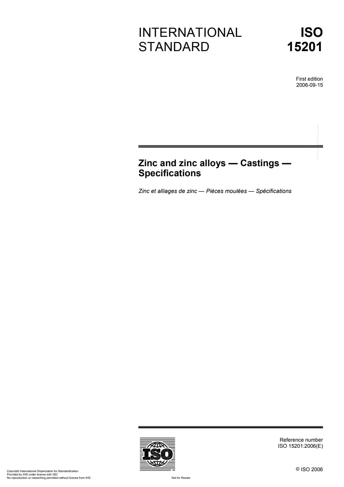 Первая страница стандарта ISO 15201:2006