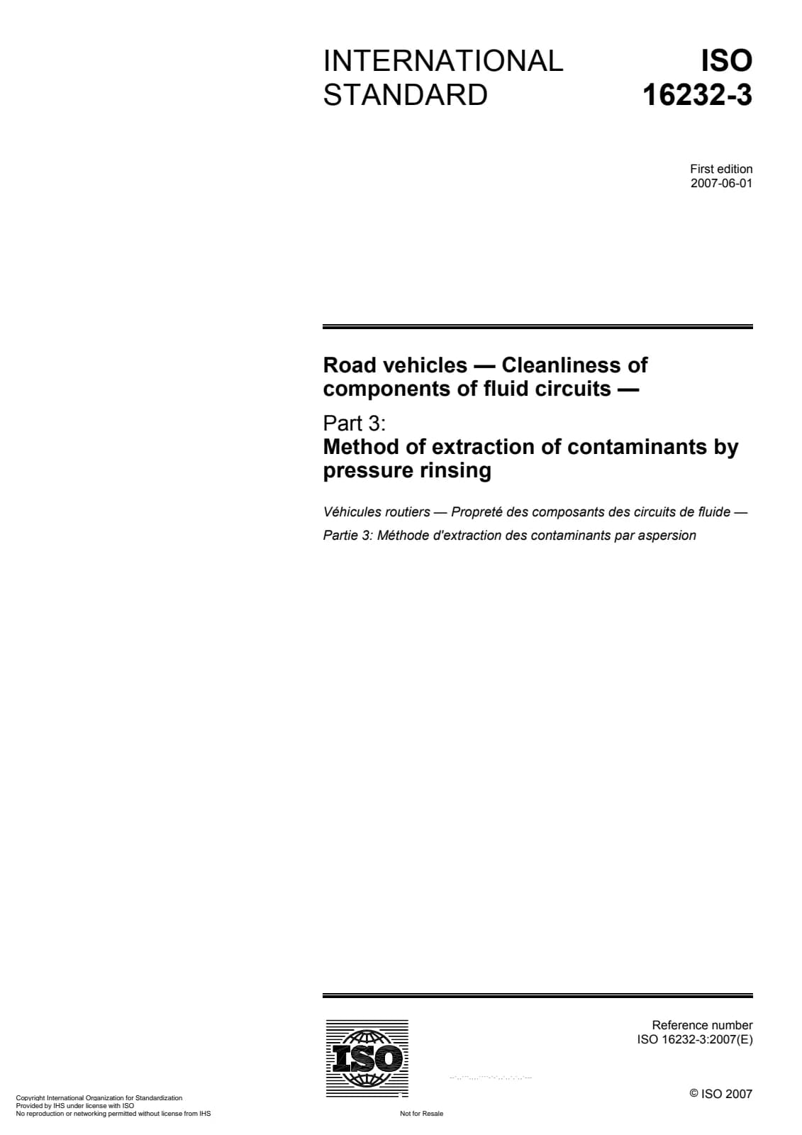 Первая страница стандарта ISO 16232-3:2007