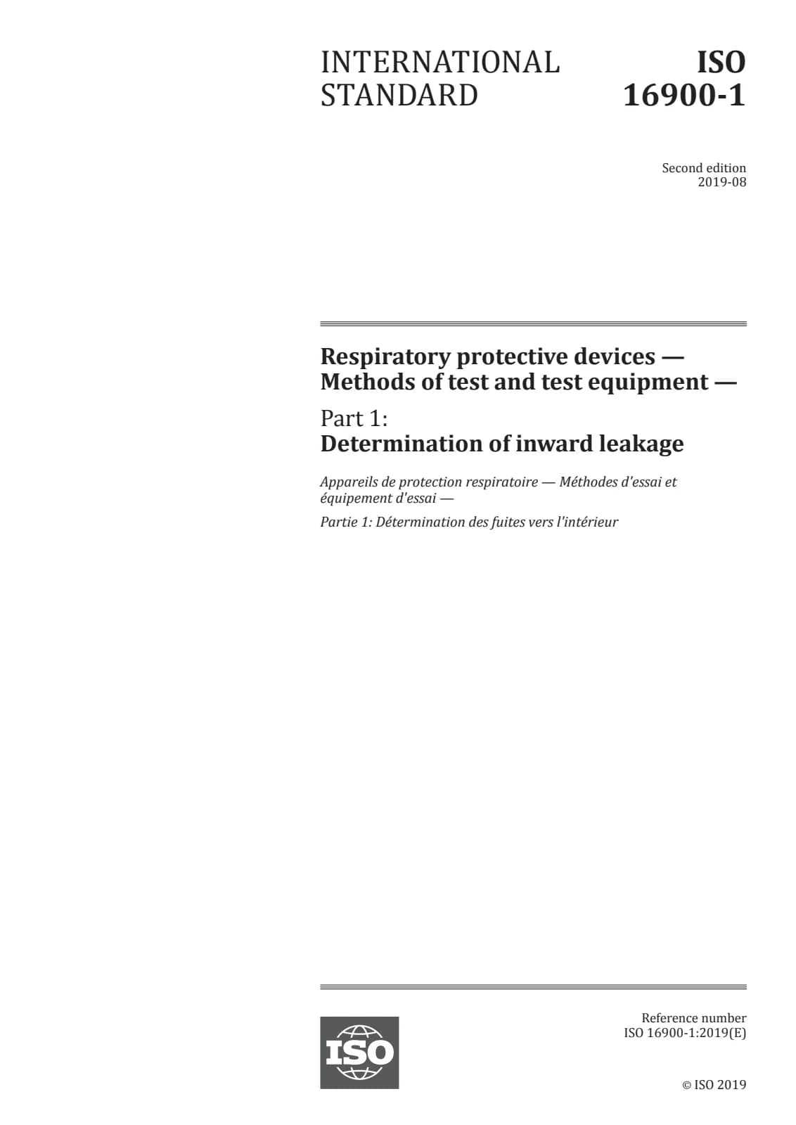 Первая страница стандарта ISO 16900-1:2019