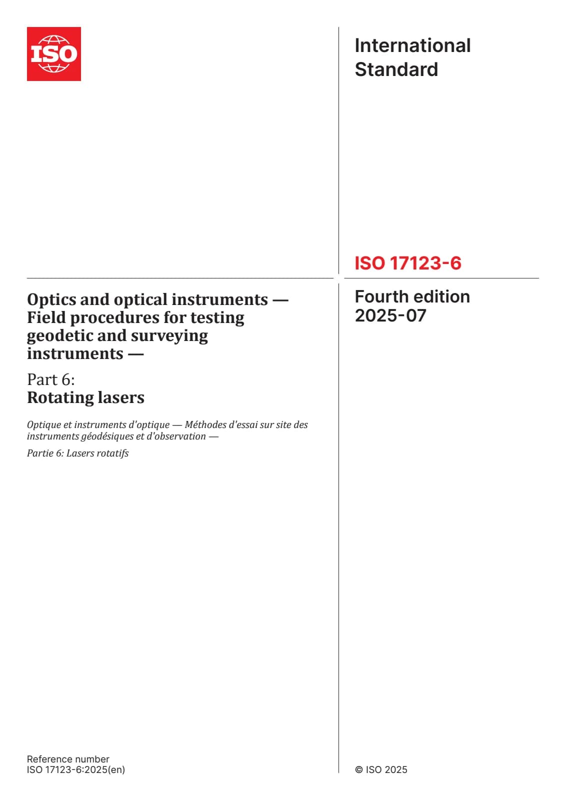 Первая страница стандарта ISO 17123-6:2025