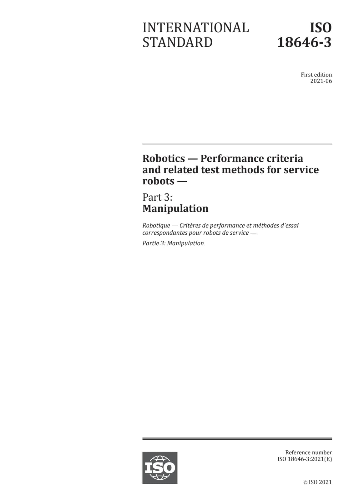 Первая страница стандарта ISO 18646-3:2021