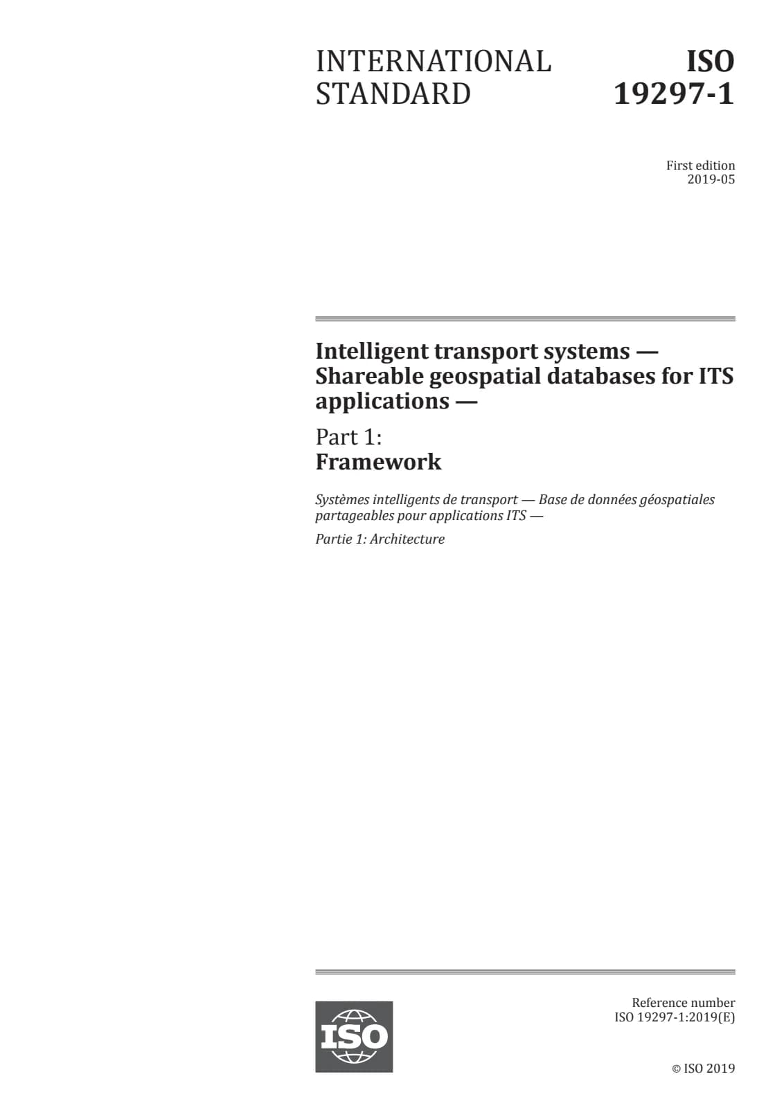 Первая страница стандарта ISO 19297-1:2019