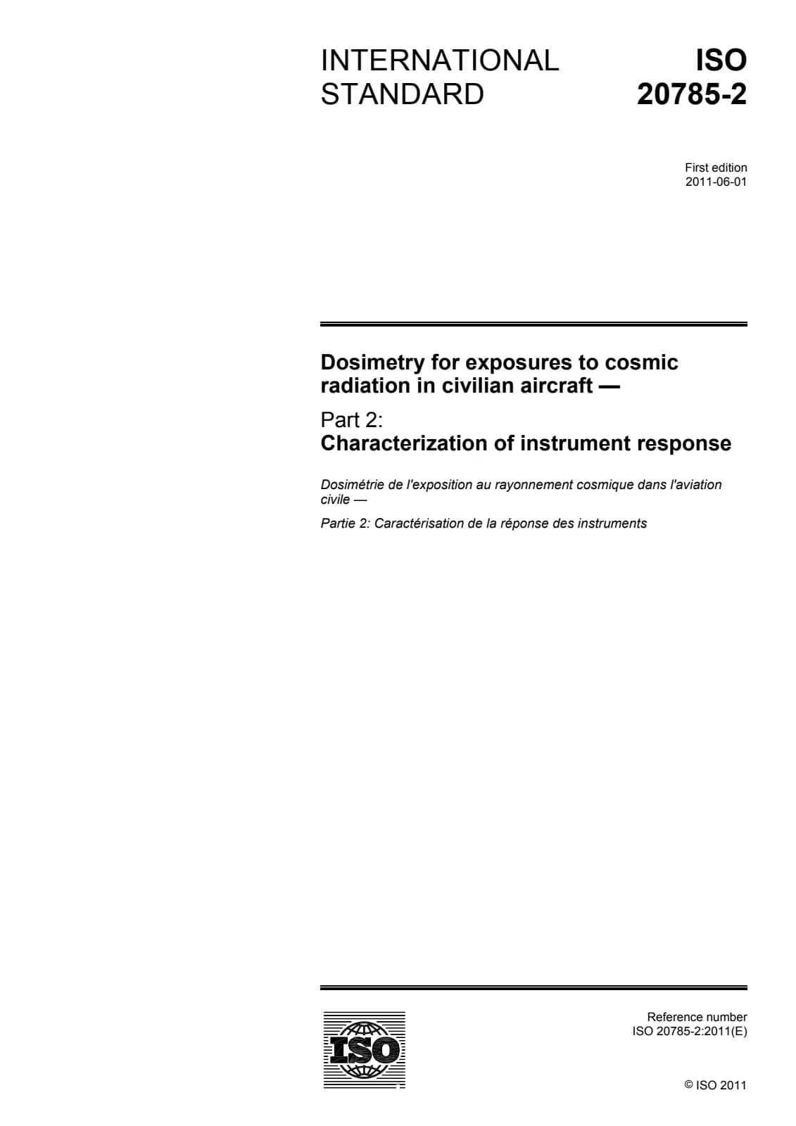 Первая страница стандарта ISO 20785-2:2011