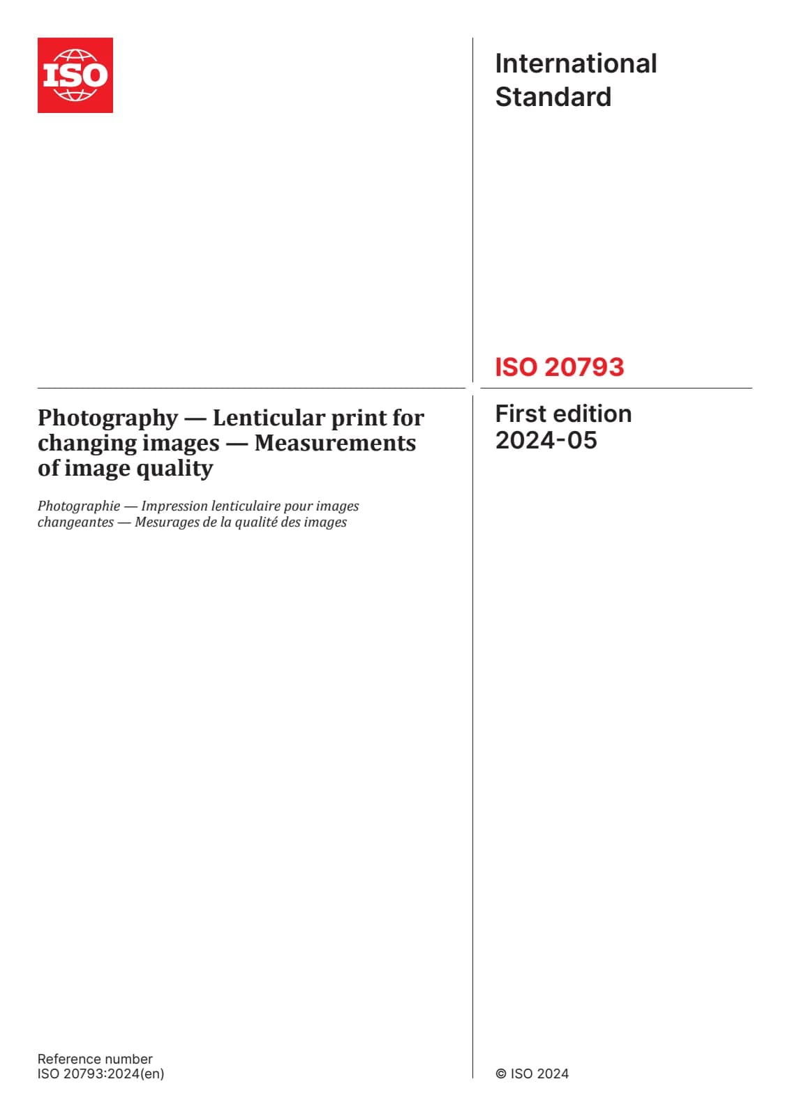 Первая страница стандарта ISO 20793:2024
