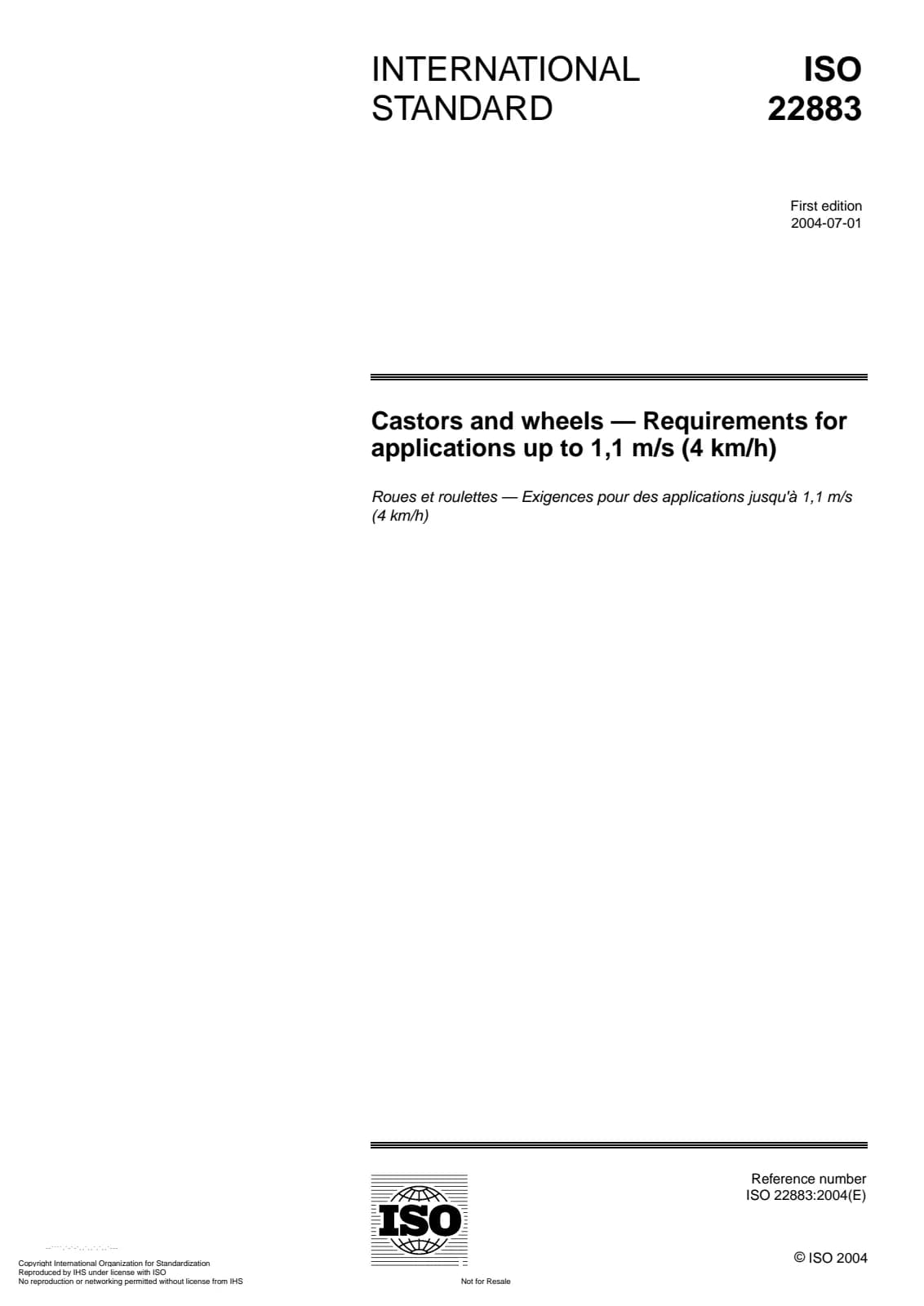 Первая страница стандарта ISO 22883:2004