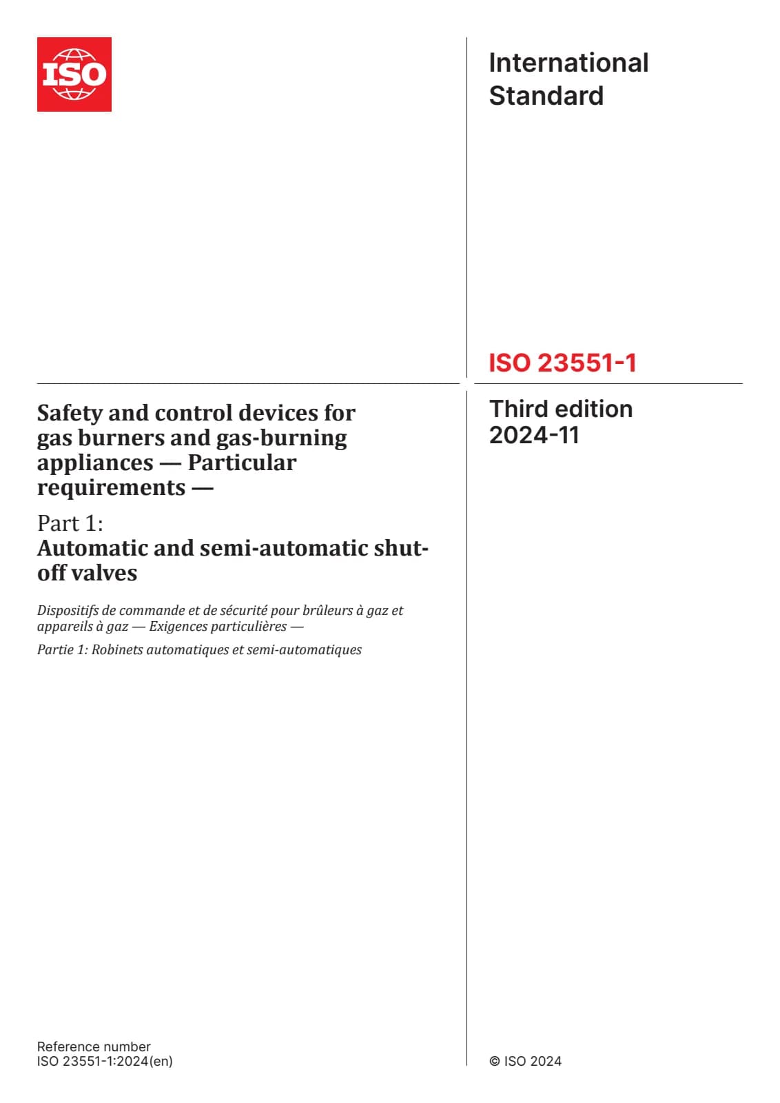 Первая страница стандарта ISO 23551-1:2024