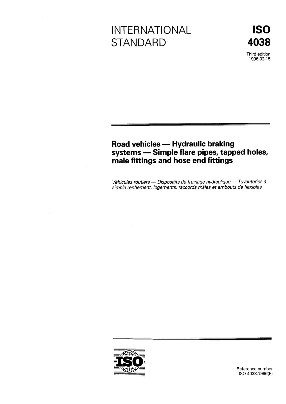 Первая страница стандарта ISO 4038:1996