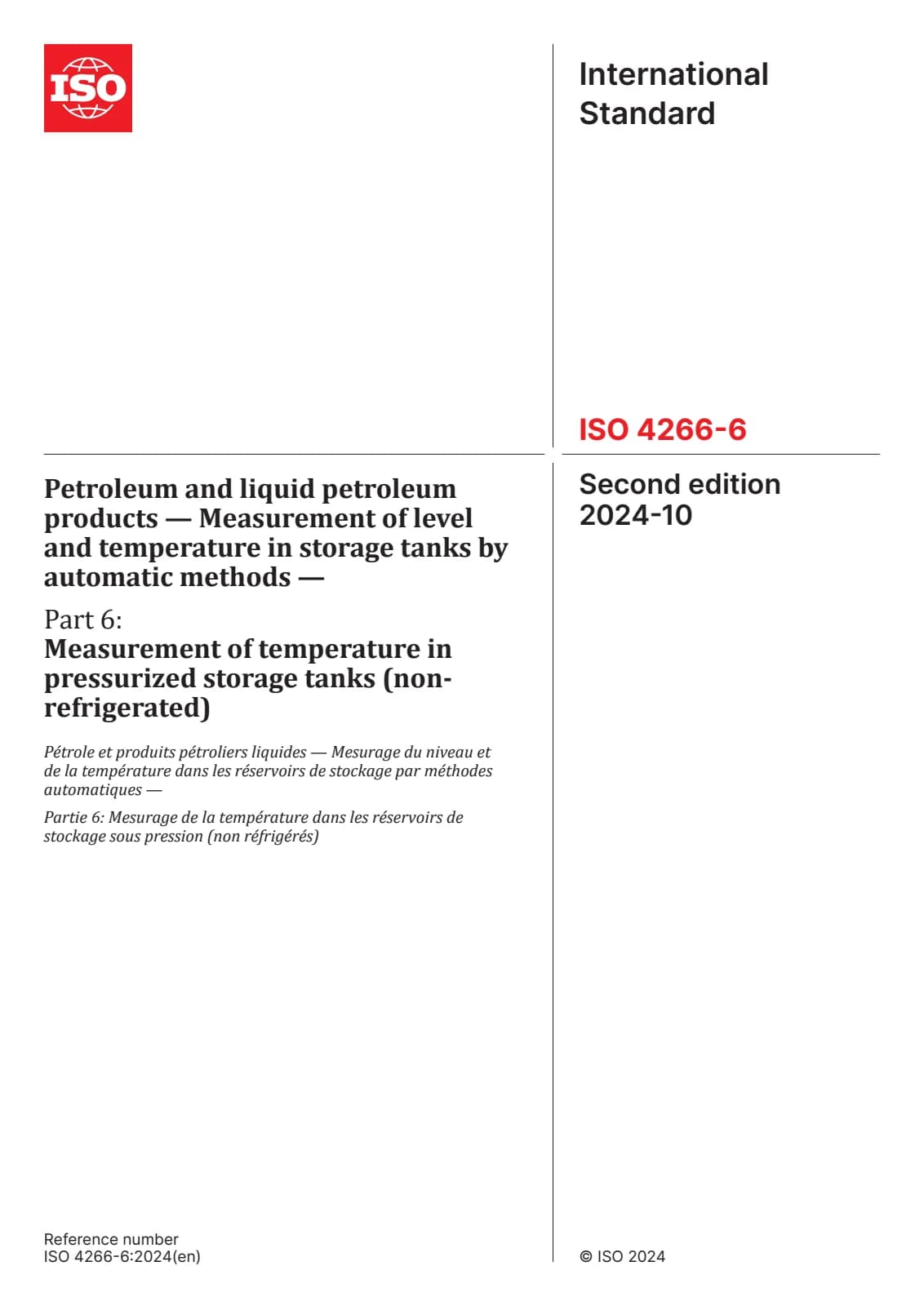 Первая страница стандарта ISO 4266-6:2024
