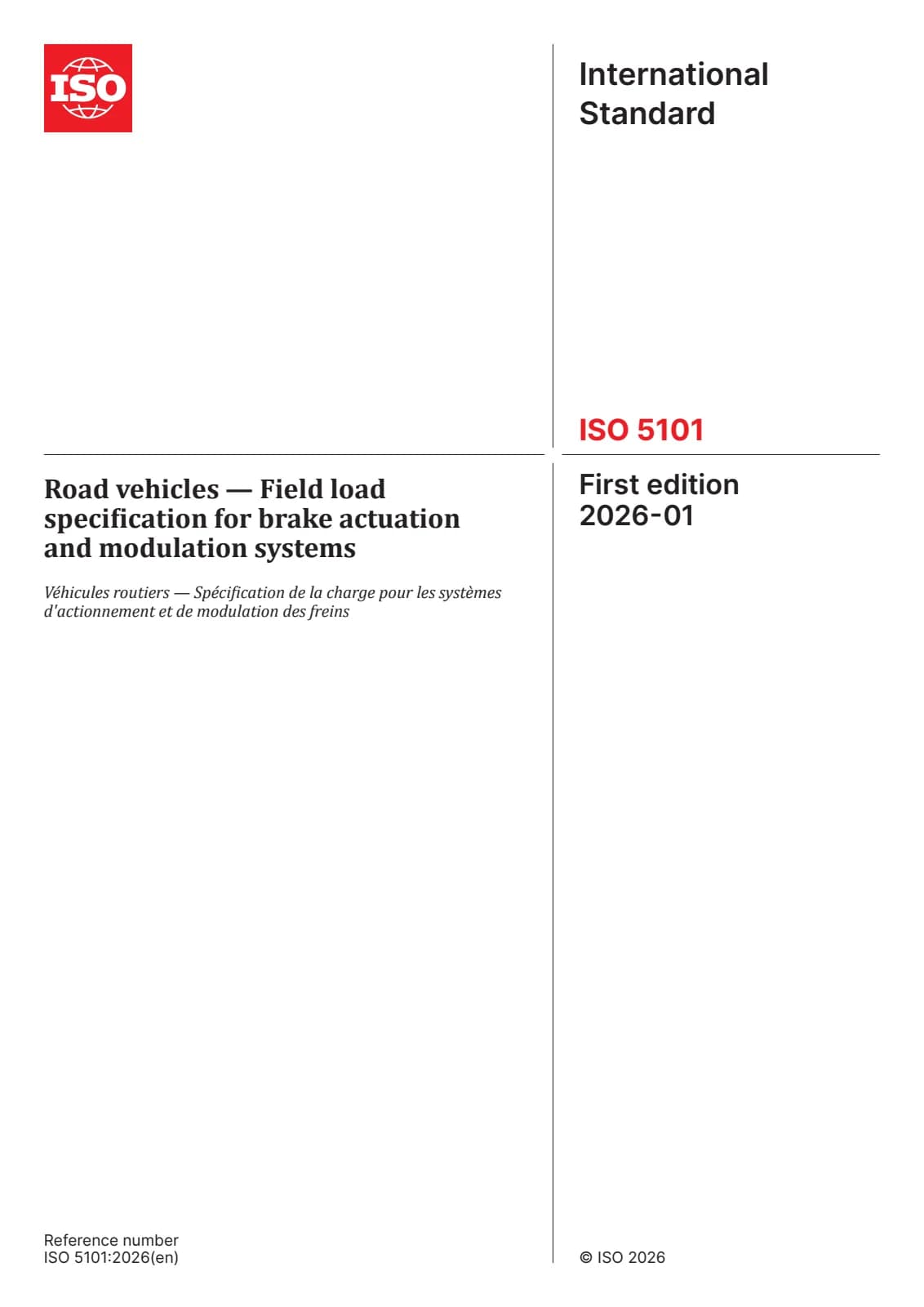 Первая страница стандарта ISO 5101:2026