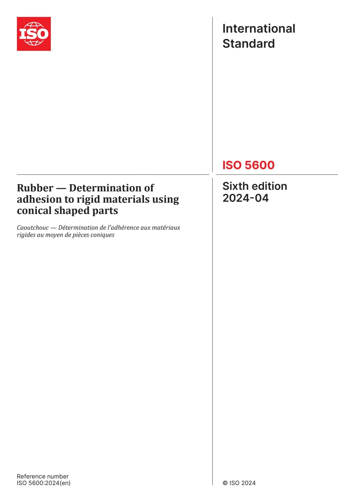 Первая страница стандарта ISO 5600:2024