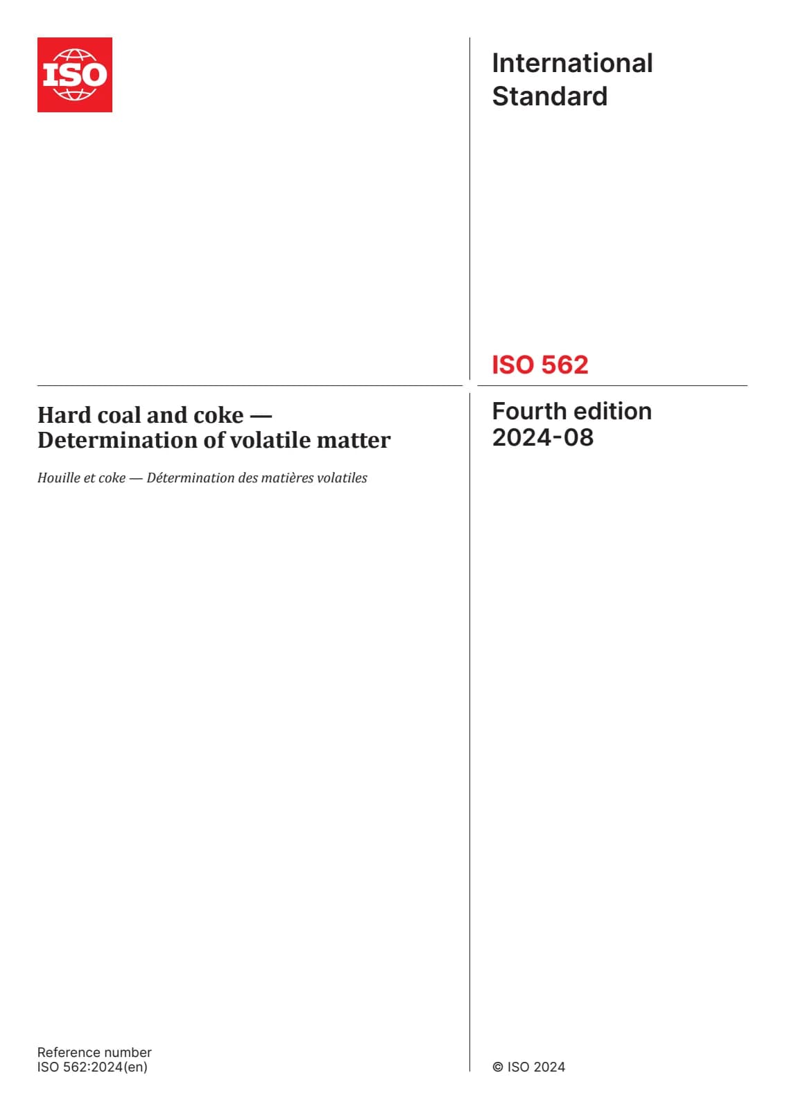 Первая страница стандарта ISO 562:2024