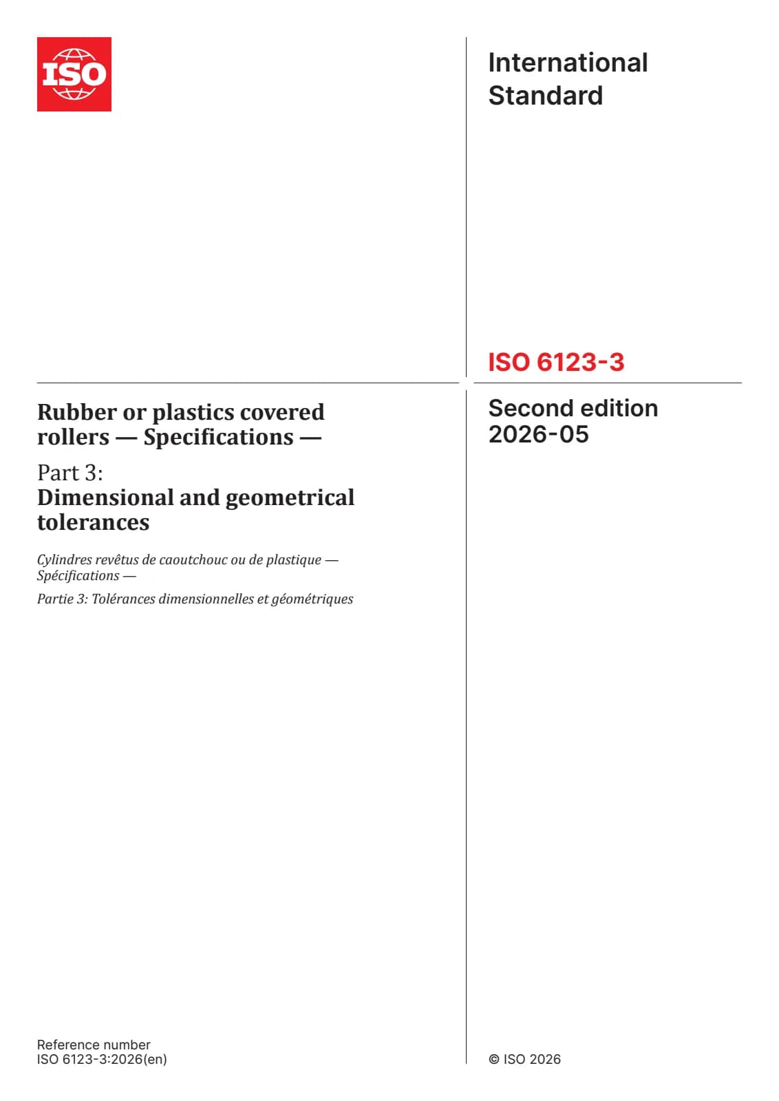 Первая страница стандарта ISO 6123-3:2026