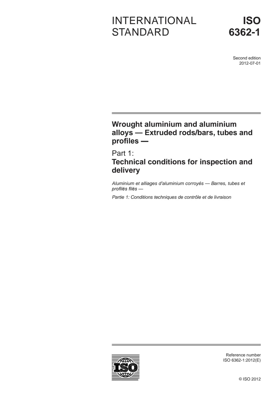 Первая страница стандарта ISO 6362-1:2012