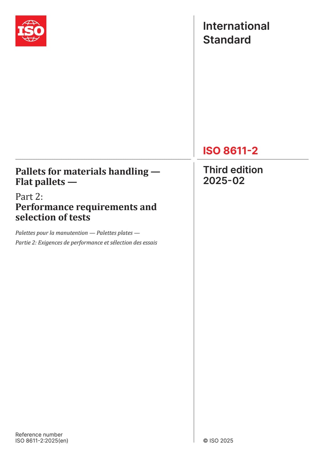 Первая страница стандарта ISO 8611-2:2025