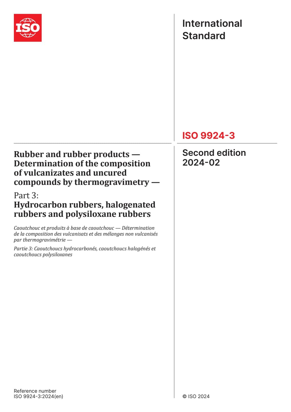 Первая страница стандарта ISO 9924-3:2024